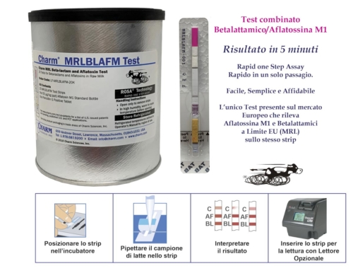 NOVITA’ Assoluta !  Nuovo TEST rapido combinato  MRL Betalattamico / Aflatossina M1